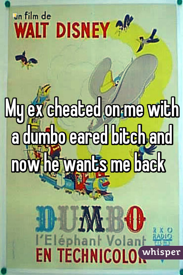 My ex cheated on me with a dumbo eared bitch and now he wants me back  