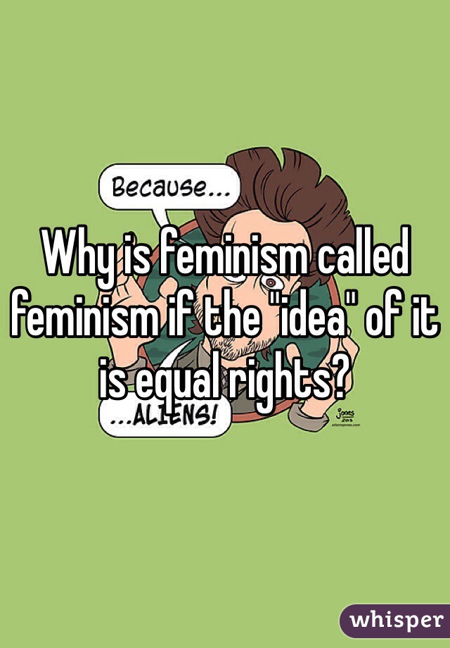 Why is feminism called feminism if the "idea" of it is equal rights?