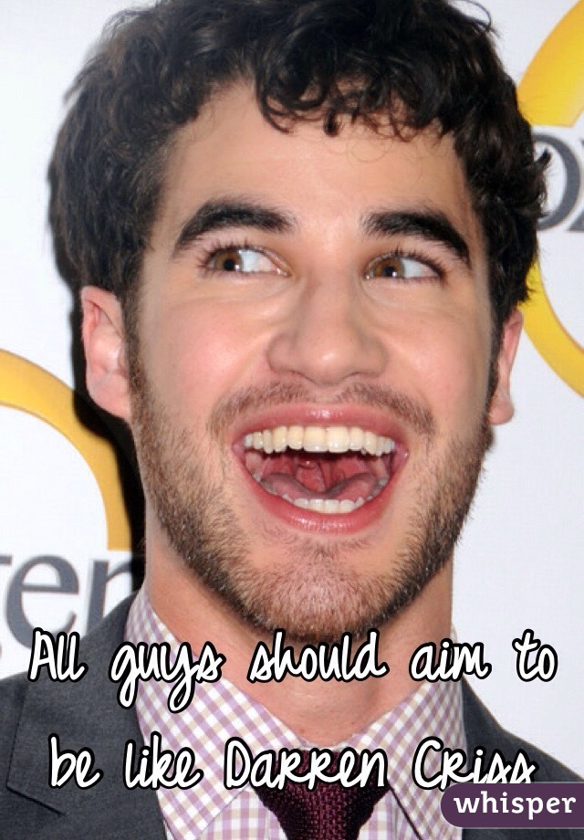 All guys should aim to be like Darren Criss