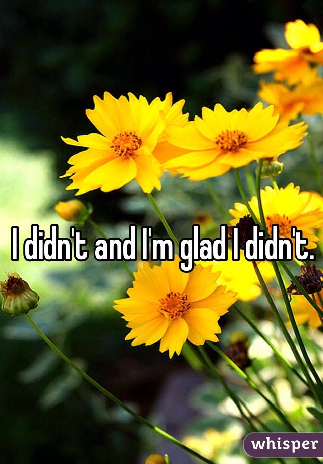 I didn't and I'm glad I didn't. 