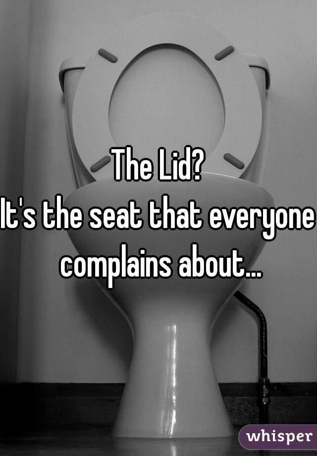 The Lid?
It's the seat that everyone complains about...