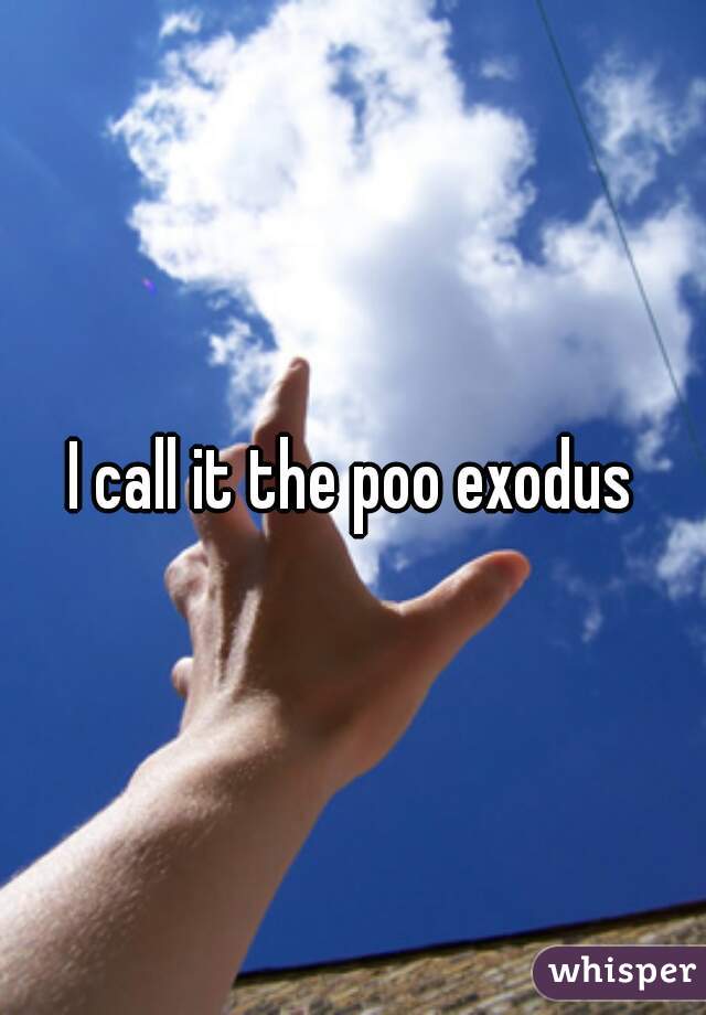 I call it the poo exodus