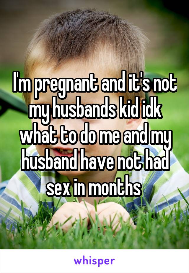 I'm pregnant and it's not my husbands kid idk what to do me and my husband have not had sex in months 