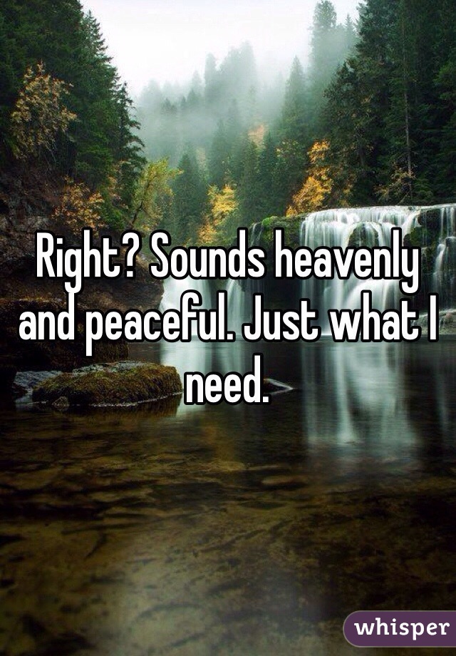 Right? Sounds heavenly and peaceful. Just what I need. 