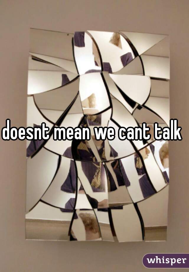 doesnt mean we cant talk 