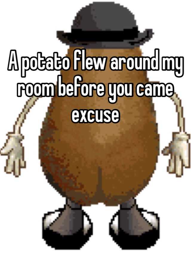 A potato flew around my room before you came excuse