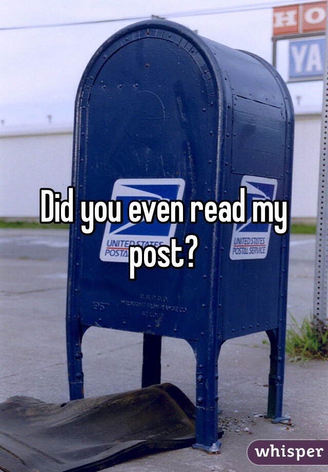 Did you even read my post? 