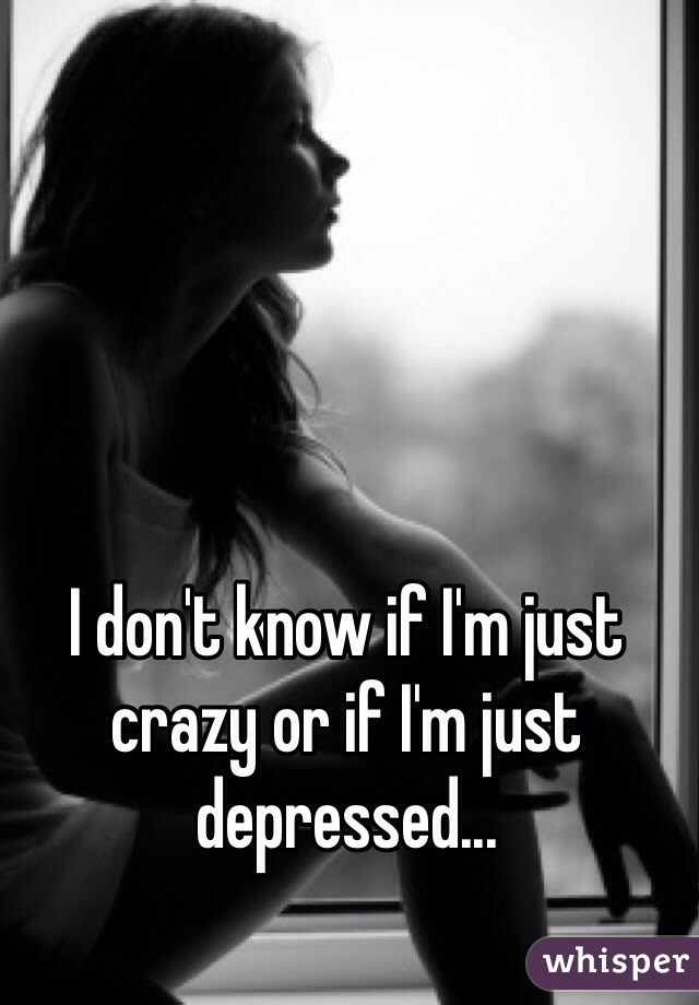 I don't know if I'm just crazy or if I'm just depressed...