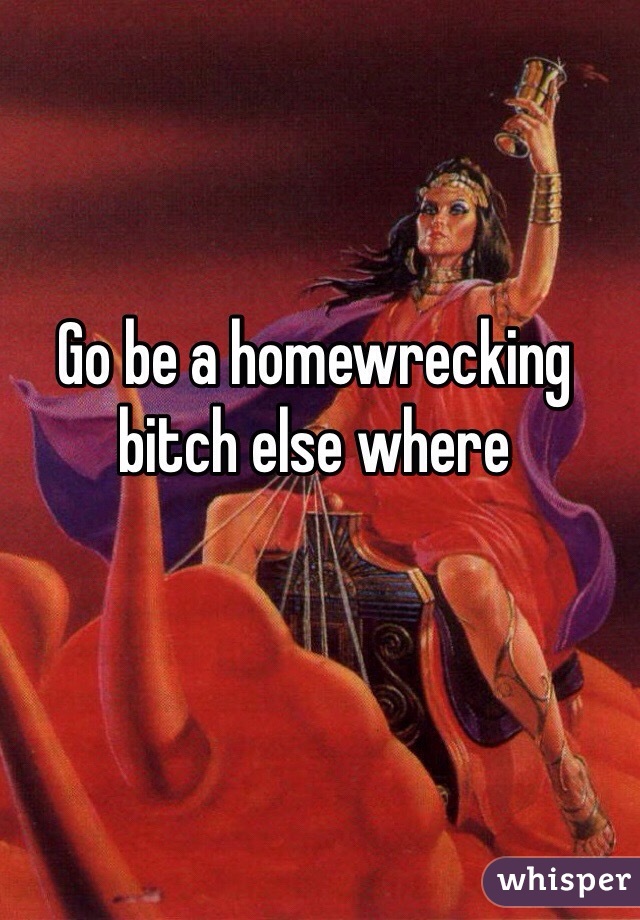Go be a homewrecking bitch else where 