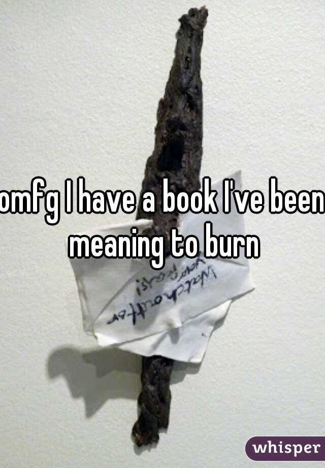 omfg I have a book I've been meaning to burn