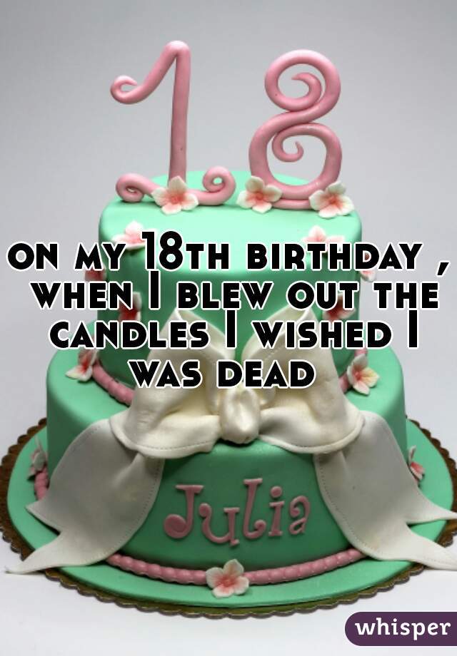on my 18th birthday , when I blew out the candles I wished I was dead  