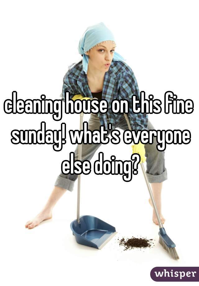 cleaning house on this fine sunday! what's everyone else doing?