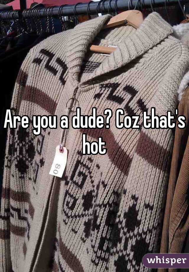 Are you a dude? Coz that's hot 