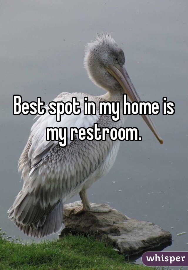 Best spot in my home is my restroom.
