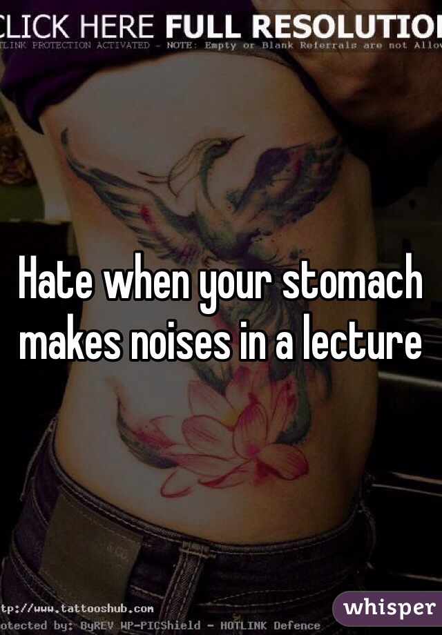 Hate when your stomach makes noises in a lecture 