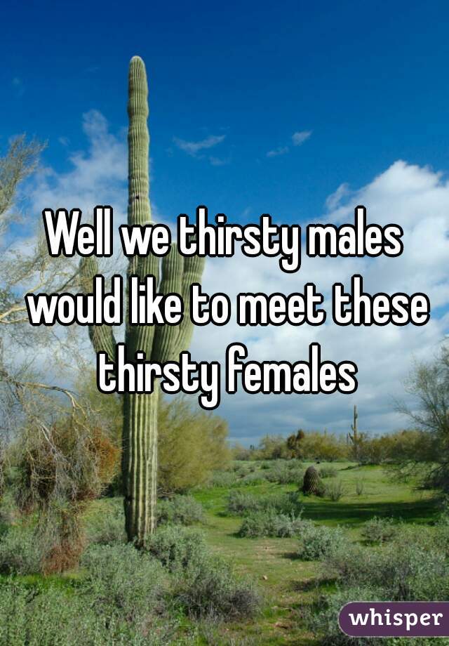 Well we thirsty males would like to meet these thirsty females