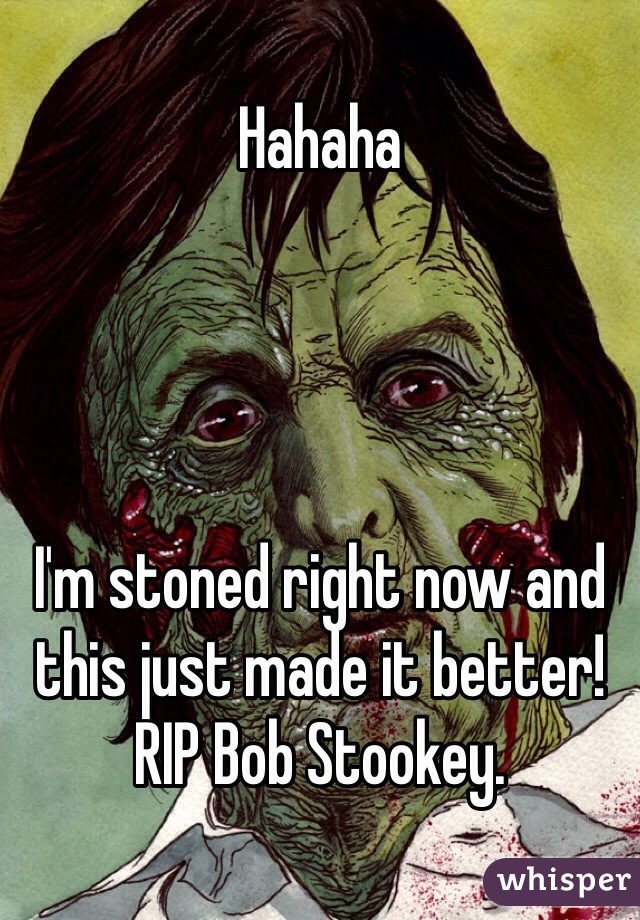 Hahaha




I'm stoned right now and this just made it better! RIP Bob Stookey.