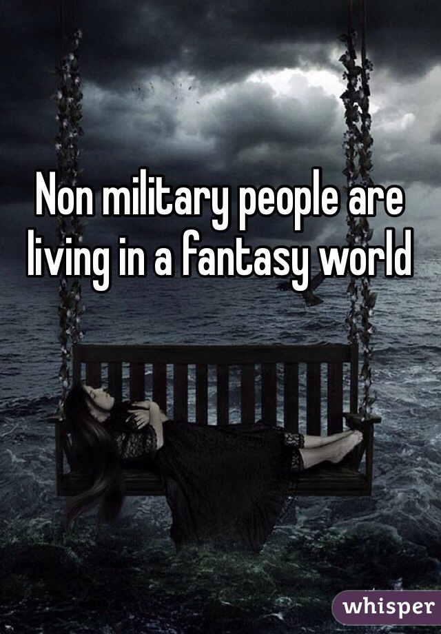 Non military people are living in a fantasy world 