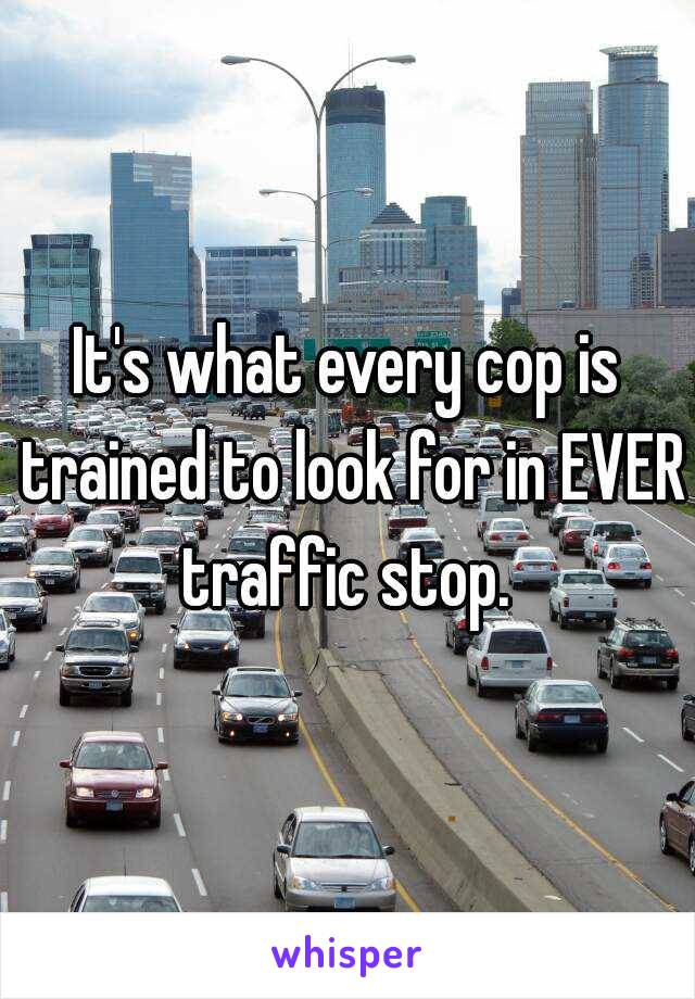 It's what every cop is trained to look for in EVER traffic stop. 