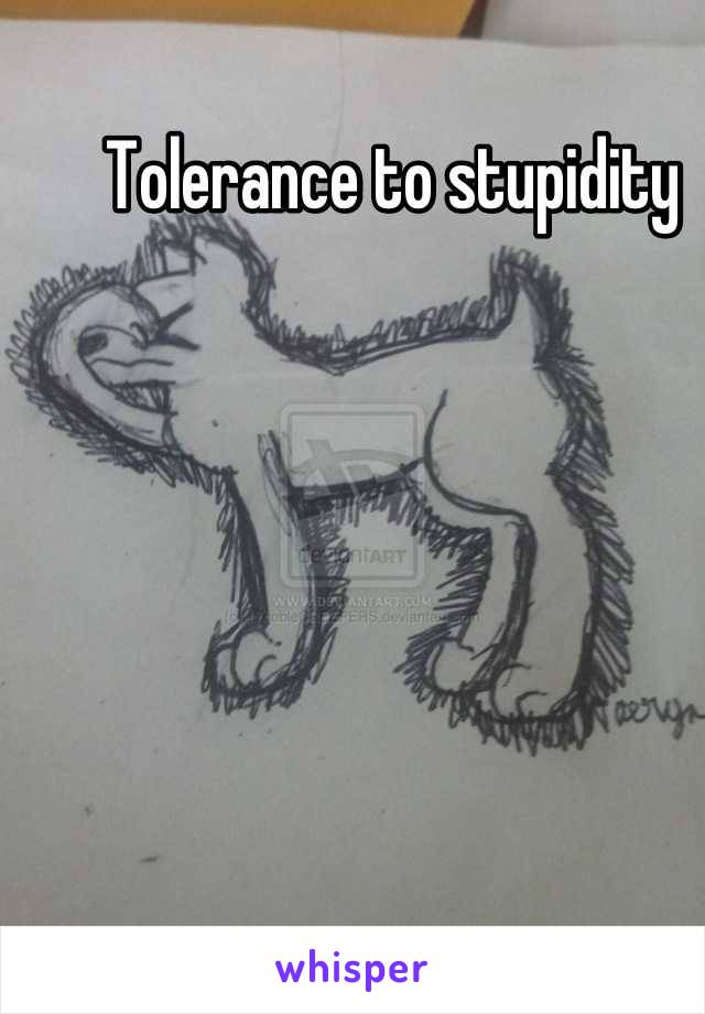 Tolerance to stupidity 