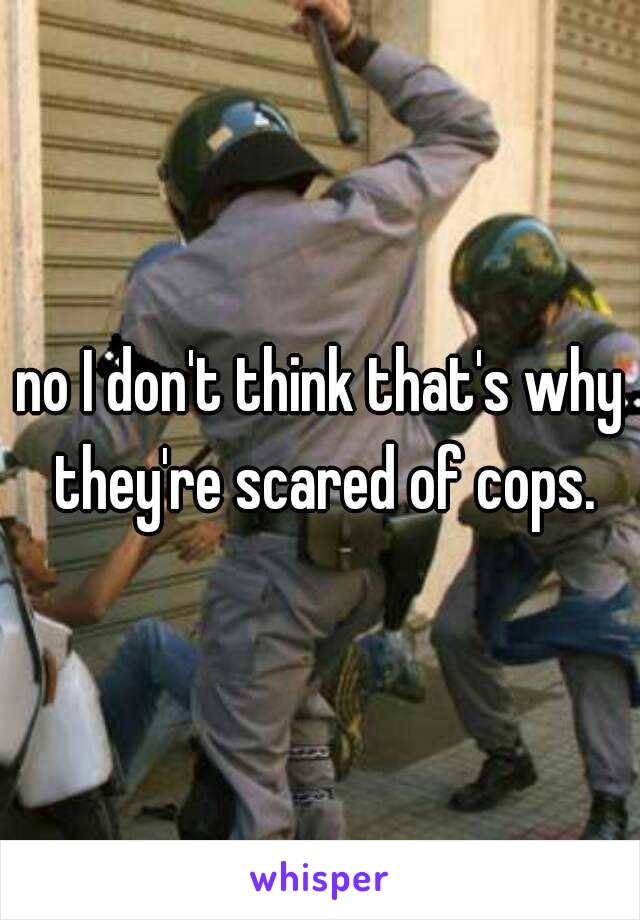 no I don't think that's why they're scared of cops.