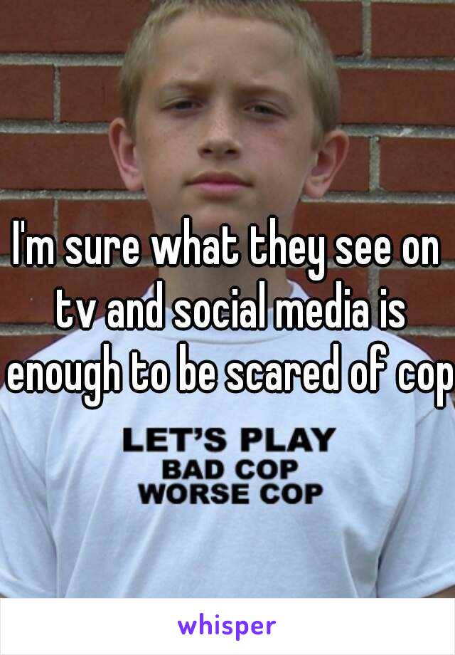 I'm sure what they see on tv and social media is enough to be scared of cops