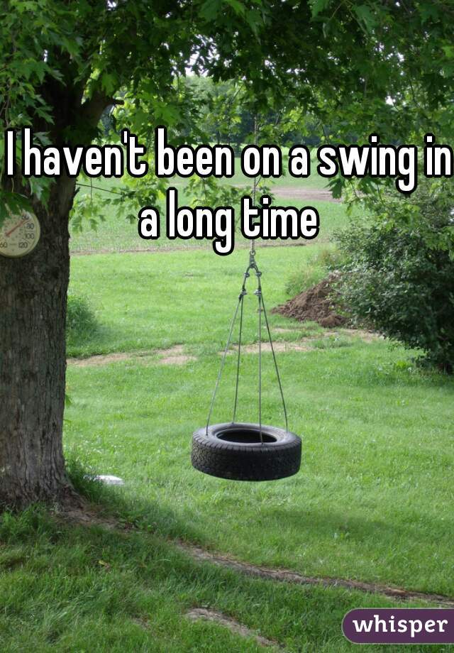 I haven't been on a swing in a long time 