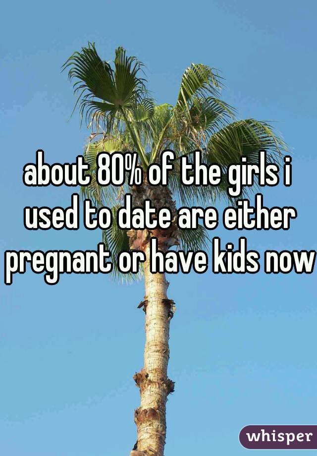 about 80% of the girls i used to date are either pregnant or have kids now.