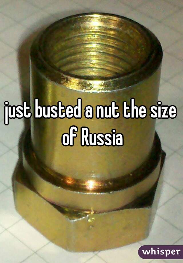 just busted a nut the size of Russia
