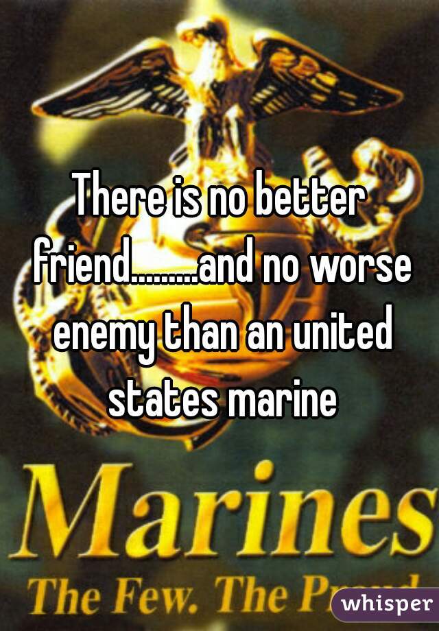 There is no better friend.........and no worse enemy than an united states marine