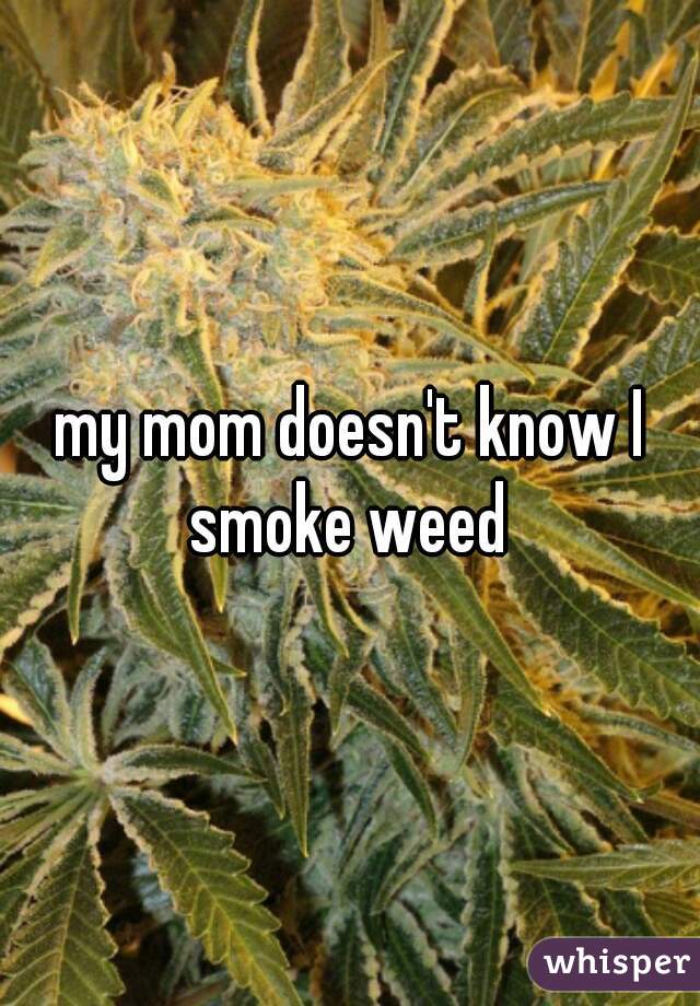 my mom doesn't know I smoke weed 