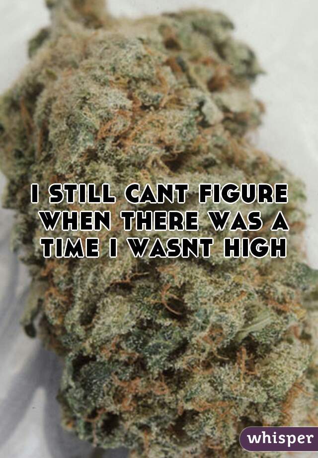 i still cant figure when there was a time i wasnt high