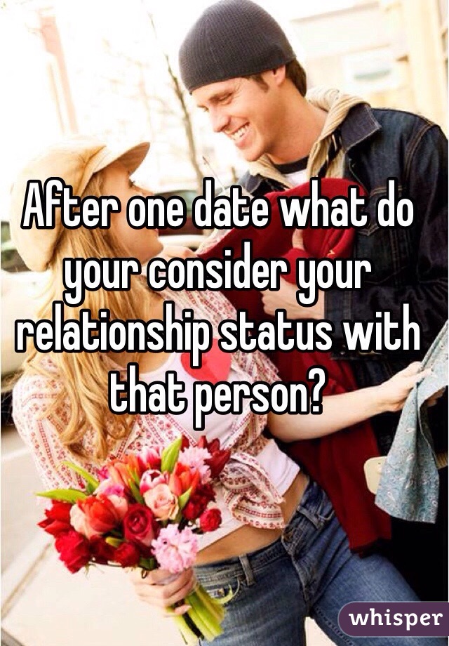 After one date what do your consider your relationship status with that person?