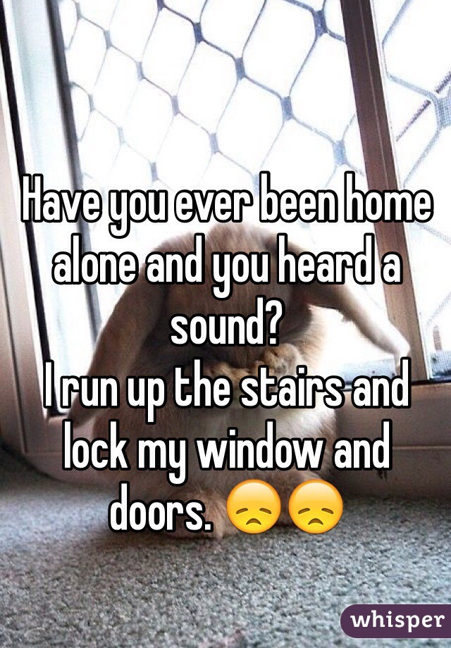 Have you ever been home alone and you heard a sound?
I run up the stairs and lock my window and doors. 😞😞