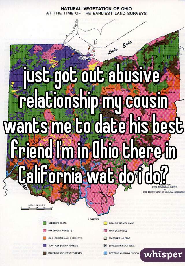 just got out abusive relationship my cousin wants me to date his best friend I'm in Ohio there in California wat do i do?