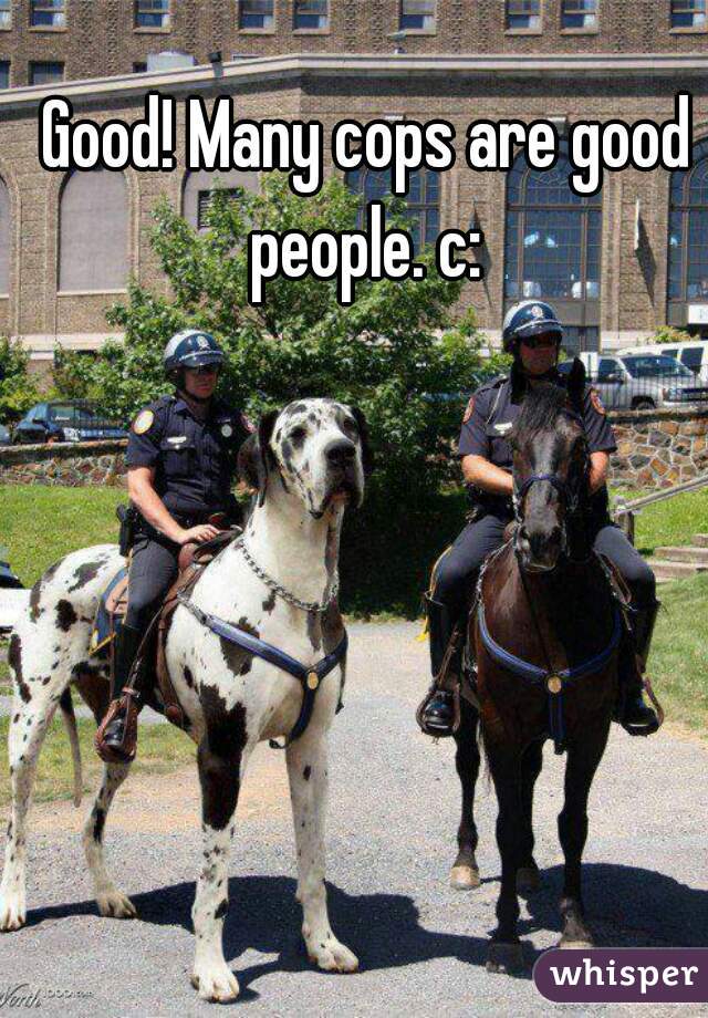 Good! Many cops are good people. c: 