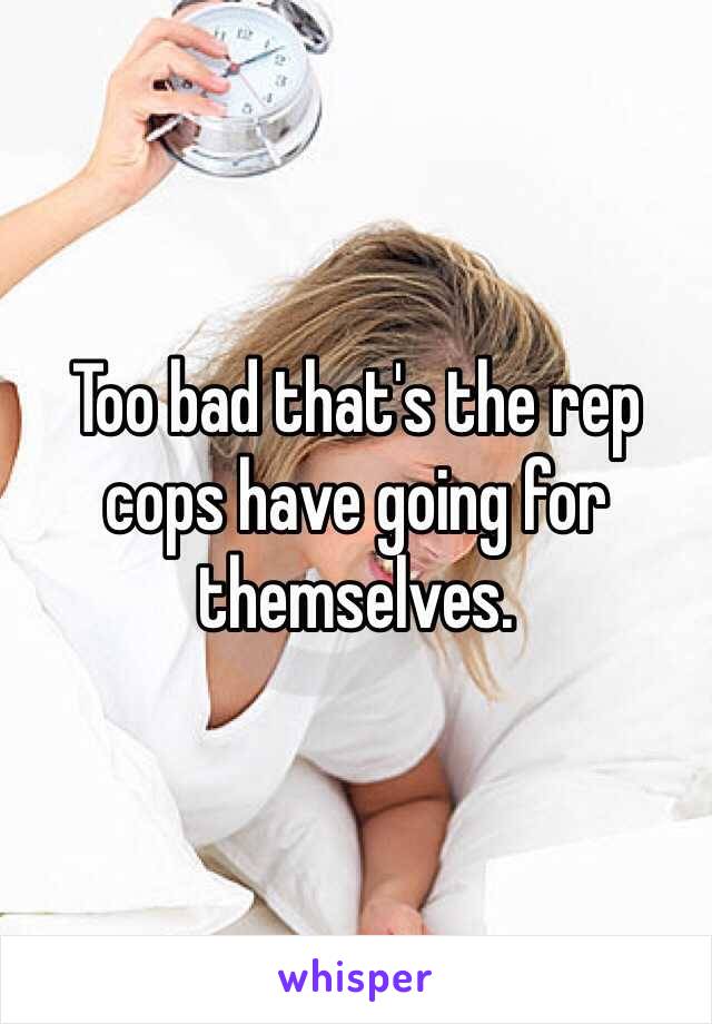 Too bad that's the rep cops have going for themselves. 