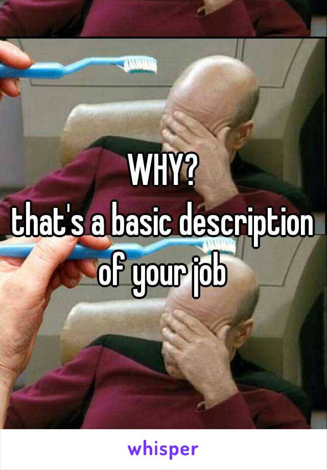 WHY?
that's a basic description
 of your job 