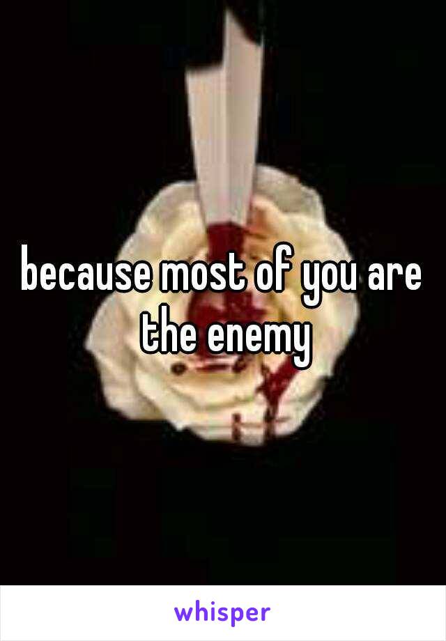 because most of you are the enemy