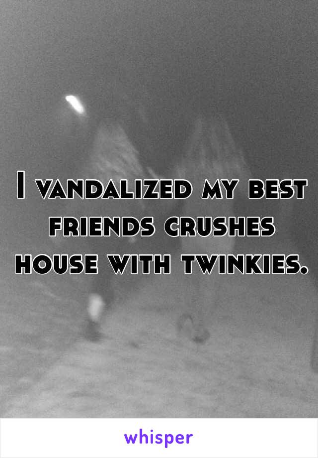 I vandalized my best friends crushes house with twinkies.