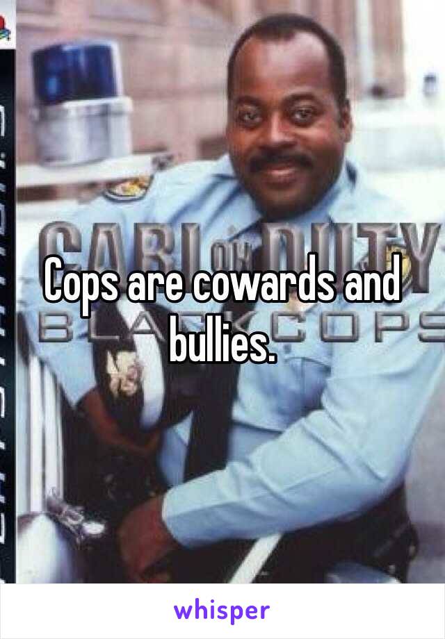 Cops are cowards and bullies. 