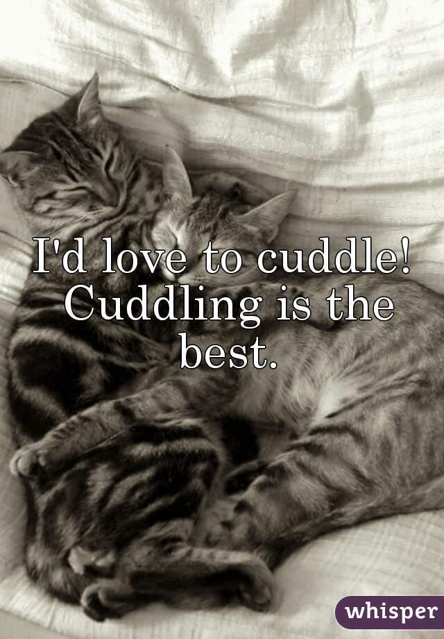 I'd love to cuddle! Cuddling is the best.