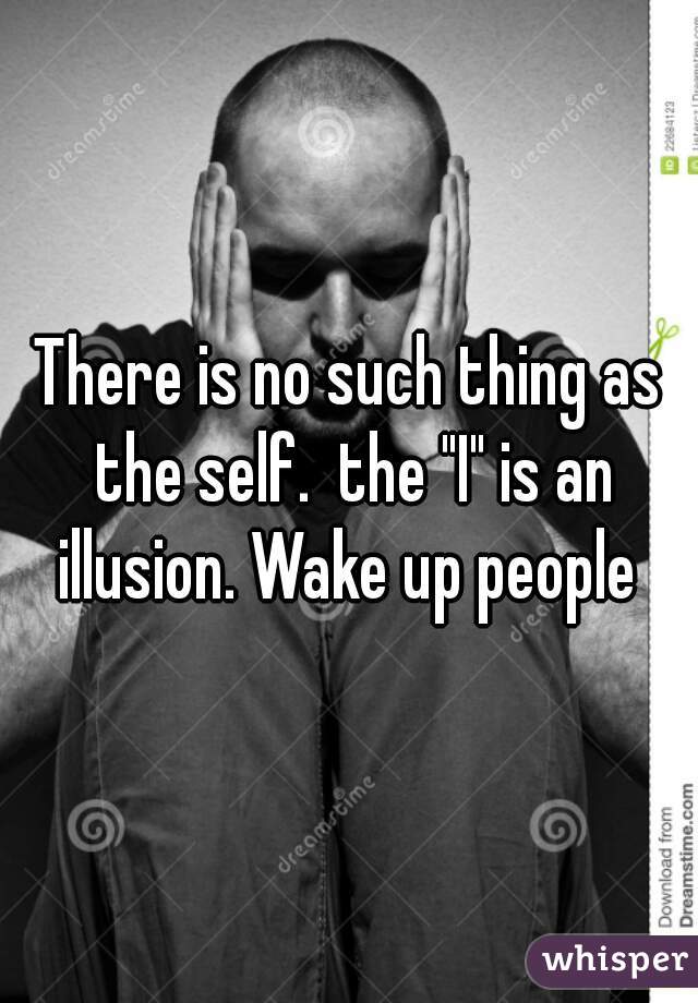 There is no such thing as the self.  the "I" is an illusion. Wake up people 
