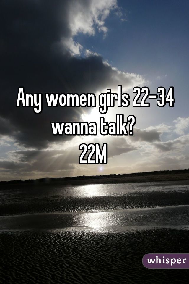 Any women girls 22-34 wanna talk? 
22M 
