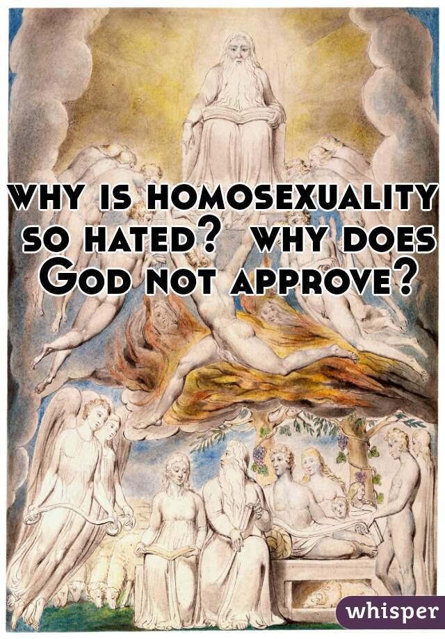 why is homosexuality so hated?  why does God not approve?