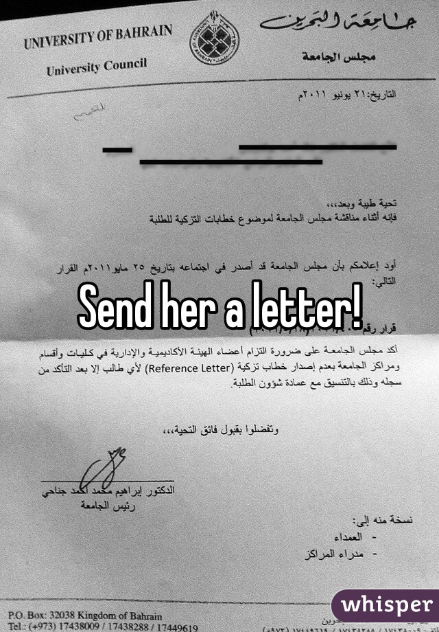 Send her a letter!
