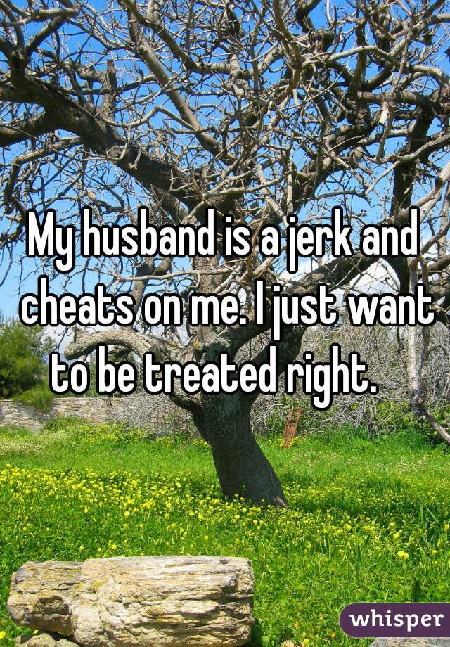 My husband is a jerk and cheats on me. I just want to be treated right.   