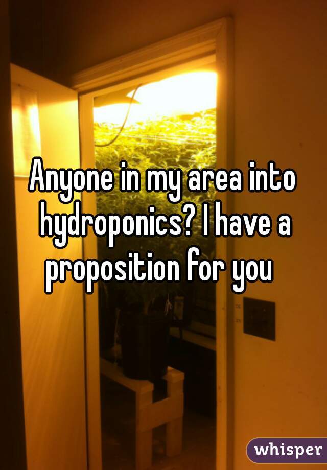Anyone in my area into hydroponics? I have a proposition for you  