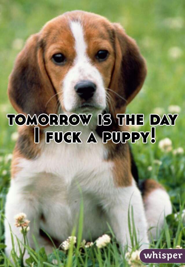 tomorrow is the day I fuck a puppy!