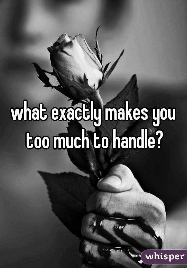 what exactly makes you too much to handle?